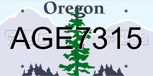 AGE7315 Oregon License Plate