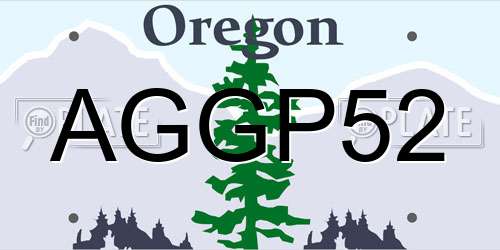 AGGP52 Oregon License Plate