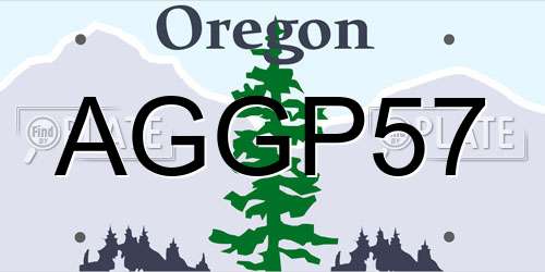AGGP57 Oregon License Plate