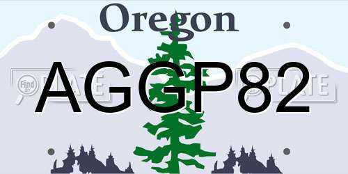 AGGP82 Oregon License Plate
