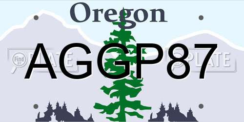 AGGP87 Oregon License Plate