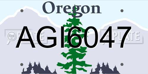 AGI6047 Oregon License Plate
