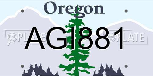 AGI881 Oregon License Plate