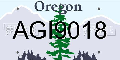 AGI9018 Oregon License Plate