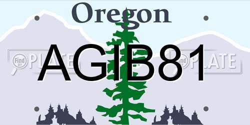 AGIB81 Oregon License Plate