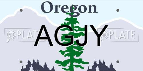 AGJY Oregon License Plate
