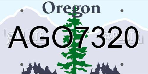 AGO7320 Oregon License Plate