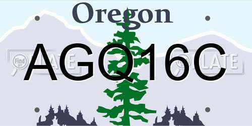 AGQ16C Oregon License Plate