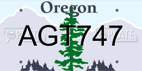 AGT747 Oregon License Plate