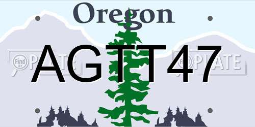 AGTT47 Oregon License Plate