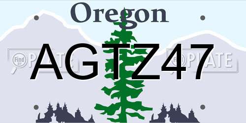 AGTZ47 Oregon License Plate