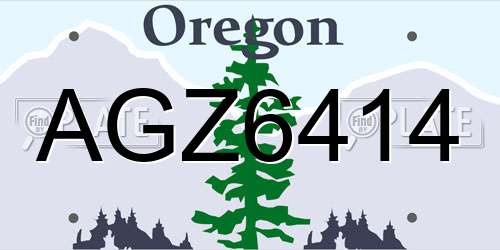 AGZ6414 Oregon License Plate