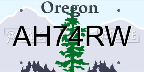 AH74RW Oregon License Plate