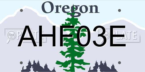 AHF03E Oregon License Plate