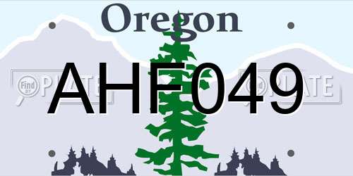 AHF049 Oregon License Plate