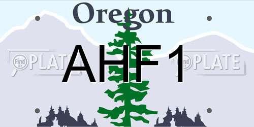 AHF1 Oregon License Plate