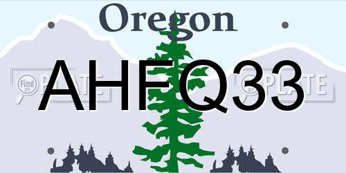 AHFQ33 Oregon License Plate