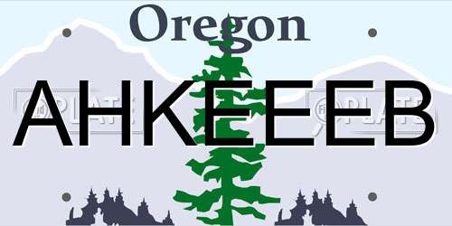 AHKEEEB Oregon License Plate