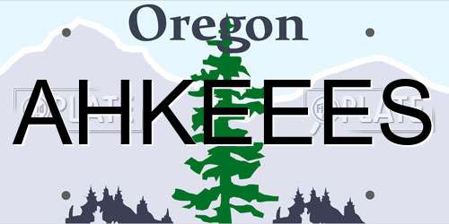 AHKEEES Oregon License Plate