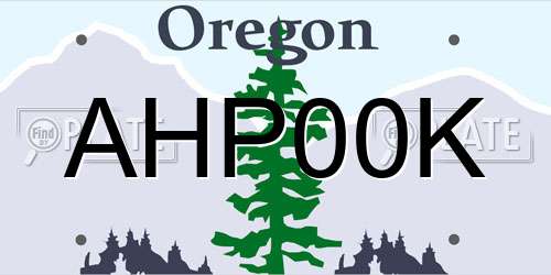 AHP00K Oregon License Plate