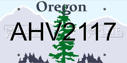 AHV2117 Oregon License Plate
