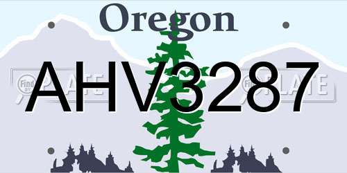 AHV3287 Oregon License Plate