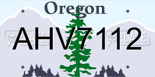 AHV7112 Oregon License Plate