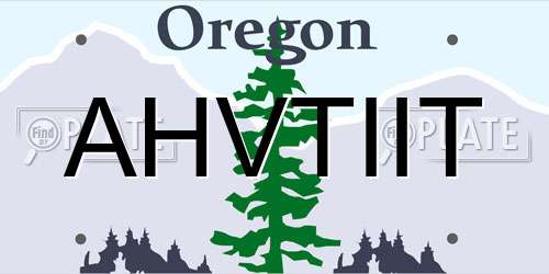 AHVTIIT Oregon License Plate