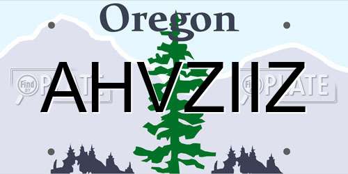 AHVZIIZ Oregon License Plate