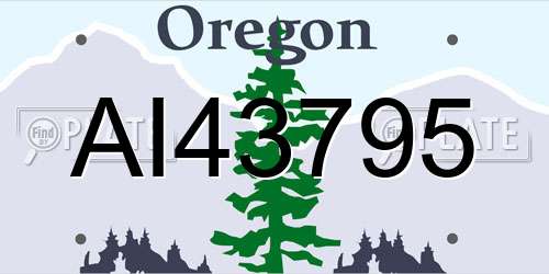 AI43795 Oregon License Plate
