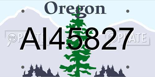 AI45827 Oregon License Plate