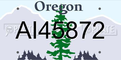 AI45872 Oregon License Plate