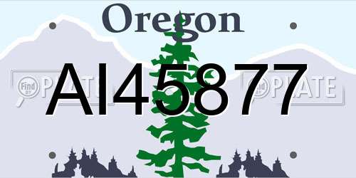 AI45877 Oregon License Plate