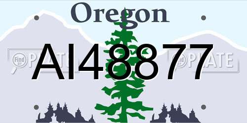 AI48877 Oregon License Plate