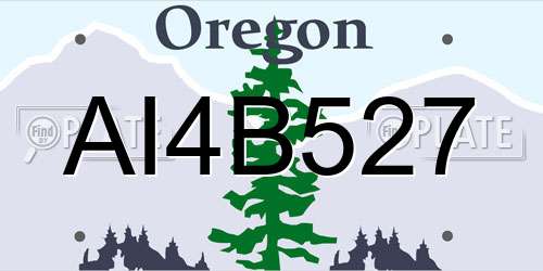 AI4B527 Oregon License Plate