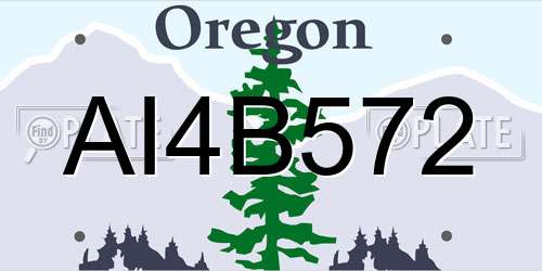 AI4B572 Oregon License Plate