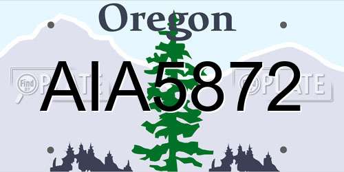 AIA5872 Oregon License Plate