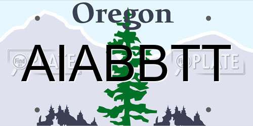 AIABBTT Oregon License Plate