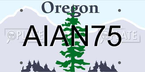 AIAN75 Oregon License Plate