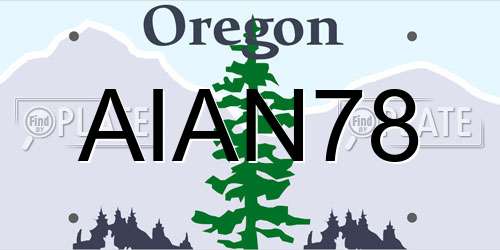 AIAN78 Oregon License Plate