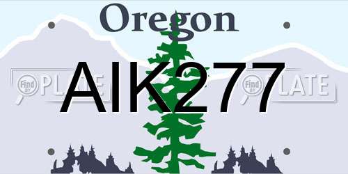 AIK277 Oregon License Plate