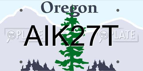 AIK27T Oregon License Plate