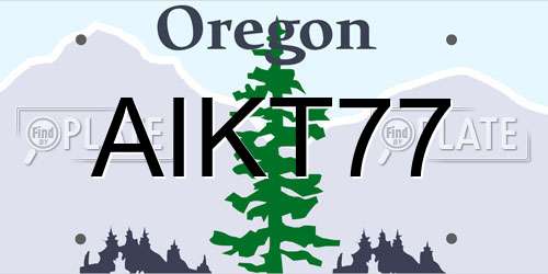 AIKT77 Oregon License Plate