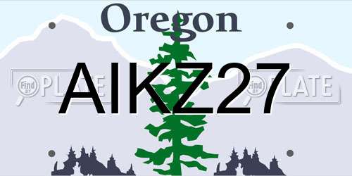 AIKZ27 Oregon License Plate