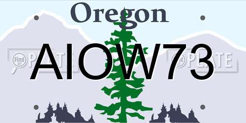 AIOW73 Oregon License Plate