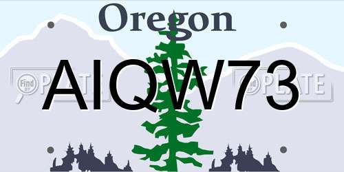 AIQW73 Oregon License Plate