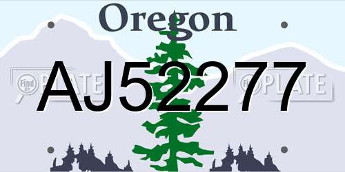 AJ52277 Oregon License Plate