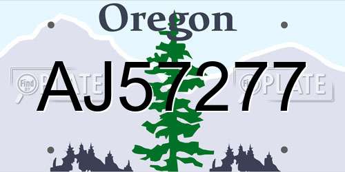 AJ57277 Oregon License Plate