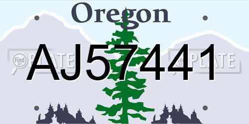 AJ57441 Oregon License Plate