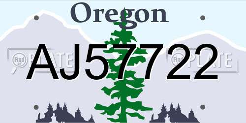 AJ57722 Oregon License Plate